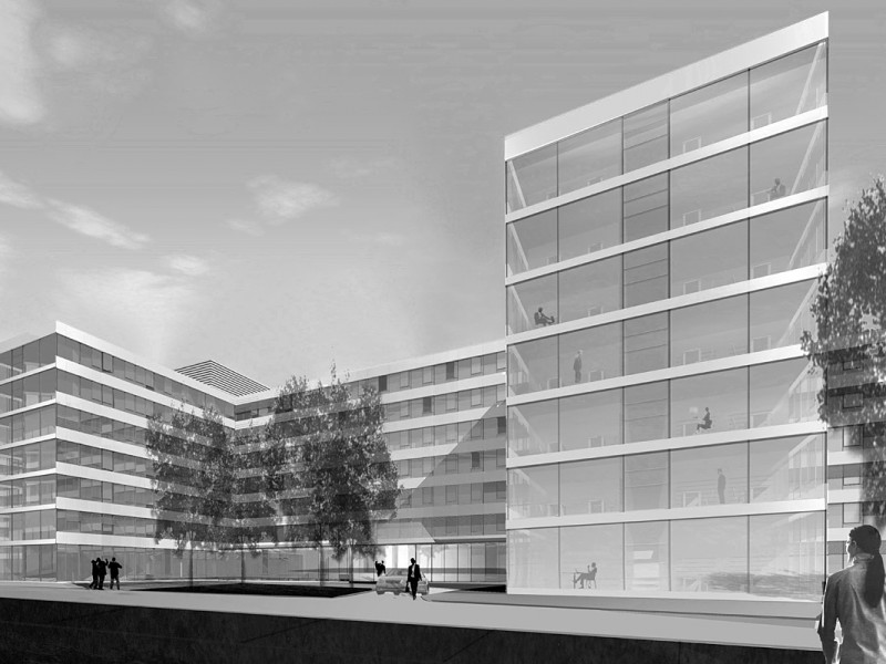 Neubau eines Bürokomplexes der Daimler Chrysler AG in München Allach