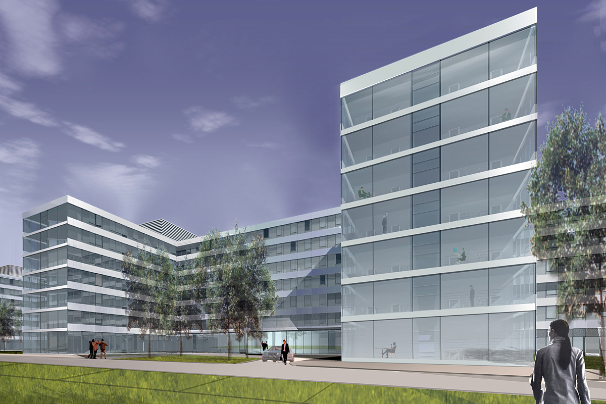 Neubau eines Bürokomplexes der Daimler Chrysler AG in München Allach - Werk- und Detailplanung