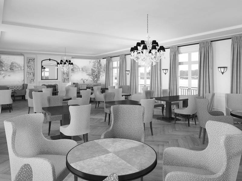 Entwurf für ein neues Restauranthotel bei Salzburg